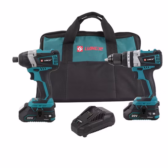 Battery Power Tool Sets Liangye 20V Cordless Hammer Drill and Impact Driver Combo Kits