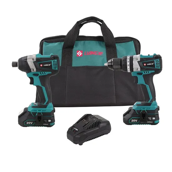 Battery Power Tool Sets Liangye 20V Cordless Hammer Drill and Impact Driver Combo Kits