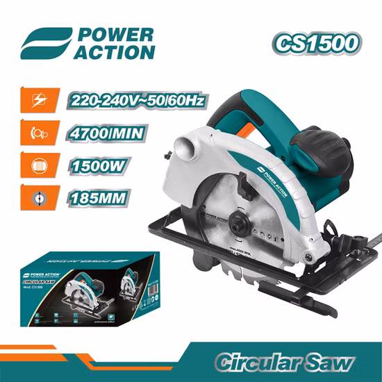 Power Action 220V 1500W Portable Wood Working Electric Power Circular Saw