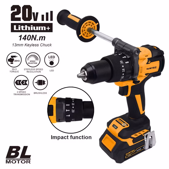 High Torque Cordless Impact Power Drill Power Tool