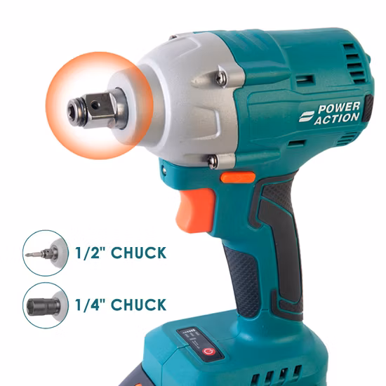 Power Action Brushless 20V Double Speed Electric Cordless Impact Wrench Tools