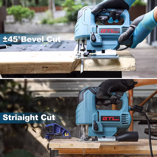 570W Wood Cutting Jigsaw 65mm Pendulum Jig Saw with Quick Change and LED Light (JS00365)
