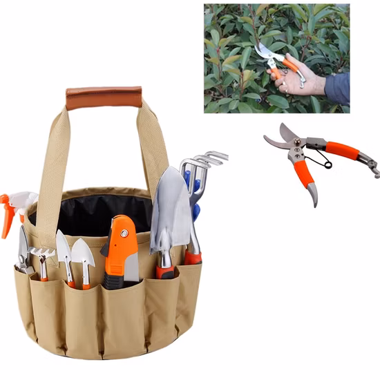 10PCS Garden Tool Set Garden Bag Kits Aluminum Hand Tool Kits with Tote Bag for Gardening Tools