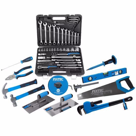 Set completo di utensili manuali Fixtec Professional, kit di attrezzi per riparazione auto, set di chiavi a bussola con scorta pronta